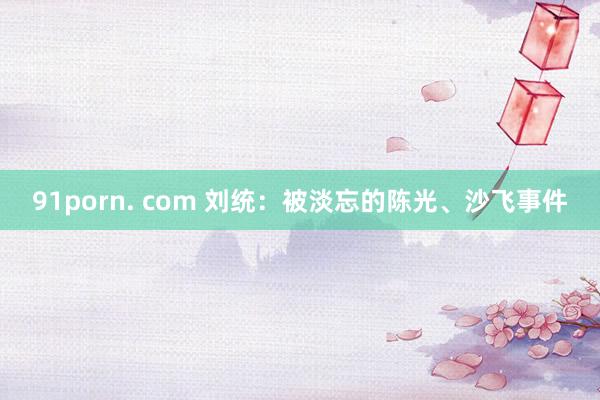91porn. com 刘统：被淡忘的陈光、沙飞事件