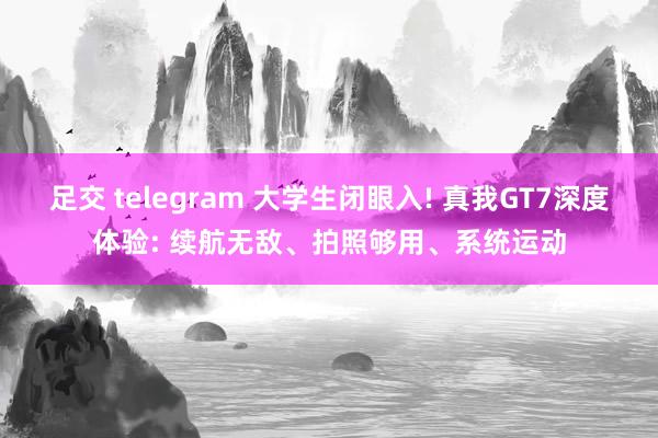 足交 telegram 大学生闭眼入! 真我GT7深度体验: 续航无敌、拍照够用、系统运动