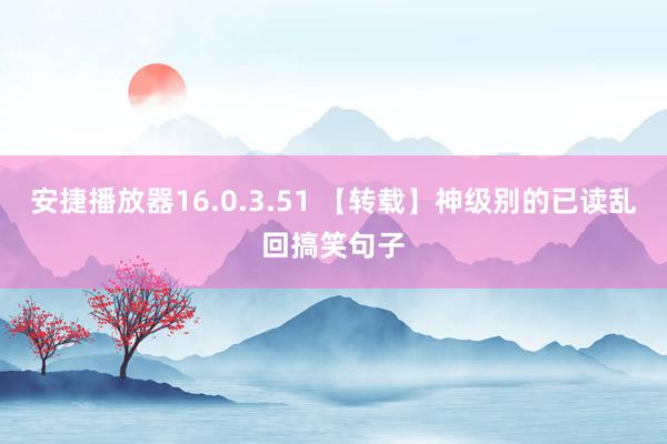 安捷播放器16.0.3.51 【转载】神级别的已读乱回搞笑句子