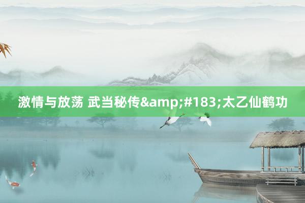 激情与放荡 武当秘传&#183;太乙仙鹤功